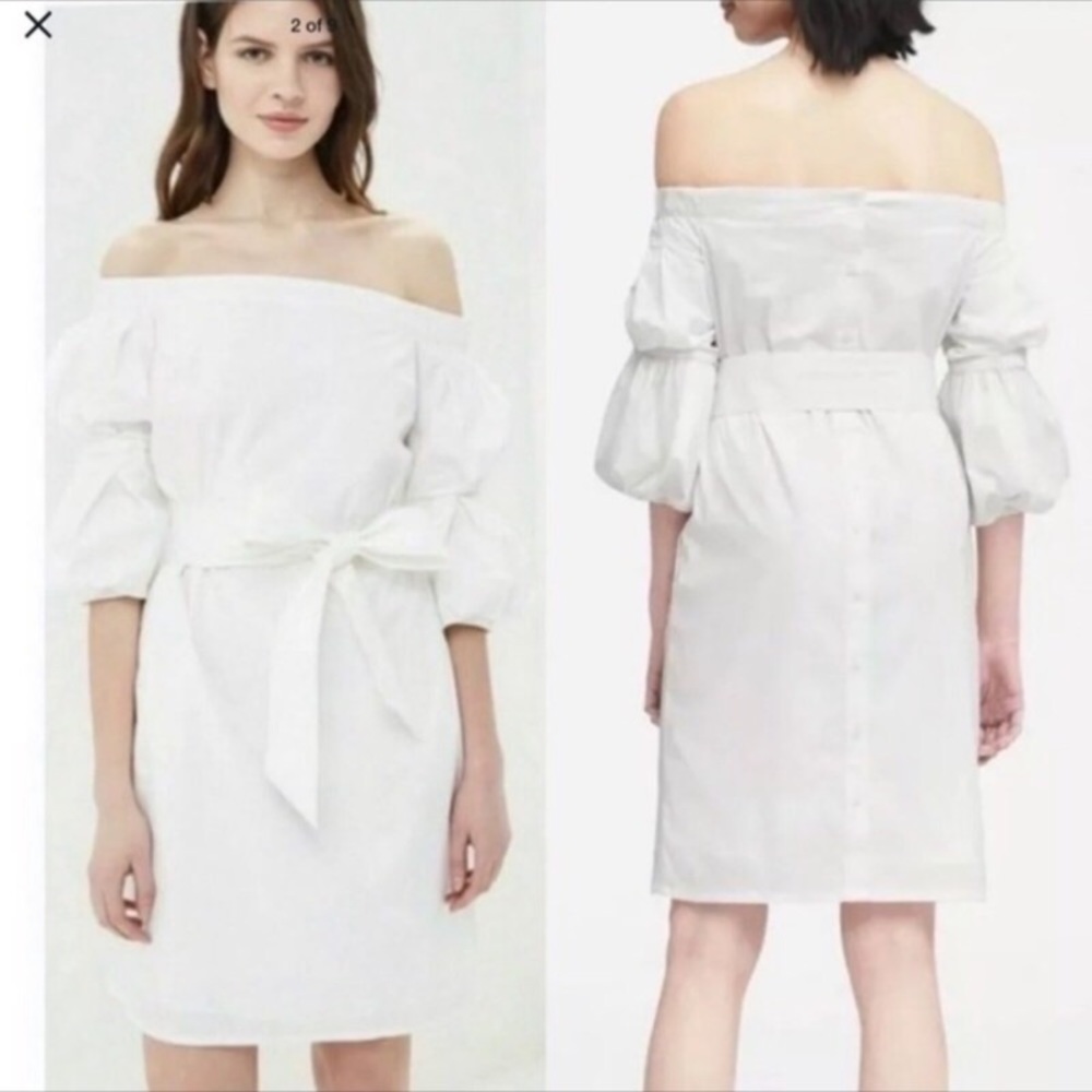 NWT Banana Republic Off the Shoulder Puff Sleeve Dress